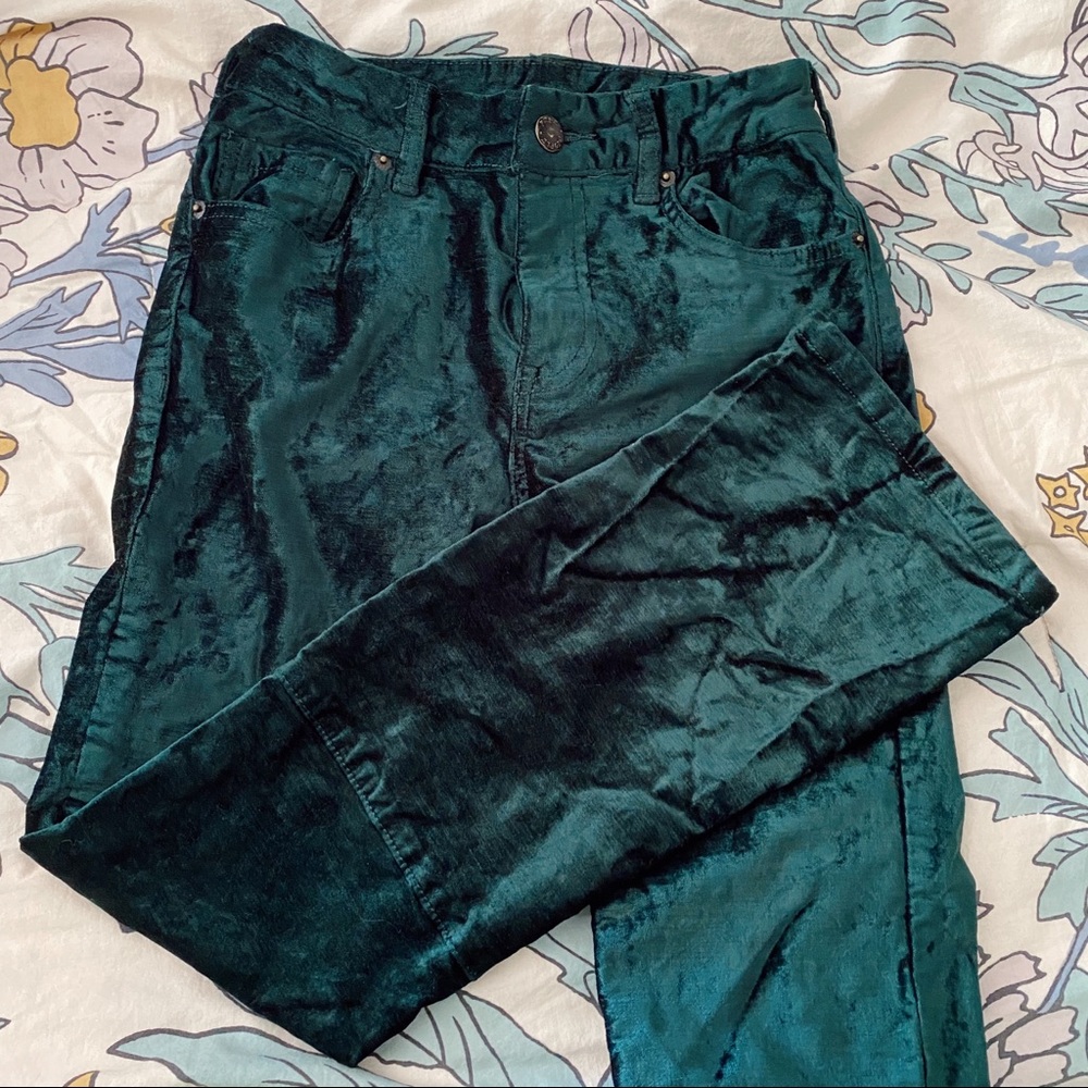 Green Velvet Free People Crop Pants